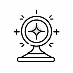 minimalistic symbol illustration of guarantee with sphere of protection