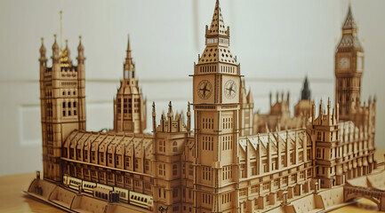 Naklejka premium Cardboard Model of the Houses of Parliament, London