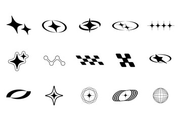 Naklejka premium Y2K Aesthetic Element SET