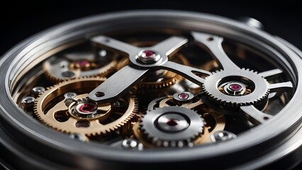 watch mechanism close up