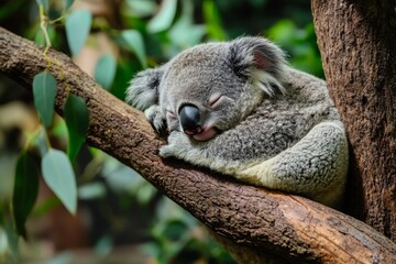 Obraz premium koala sleeping on a tree 