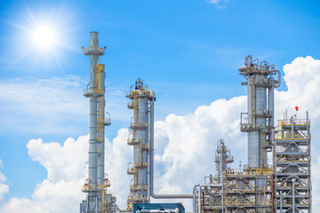 Petrochemical Petroleum Refinery Oil and Gas plant industrial complex building with Atmospheric...