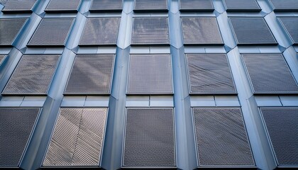 abstract pattern background of a building facade with steel cladding