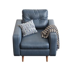 armchair isolated on white background, comfortable furniture for home interior, 3D illustration, cg render