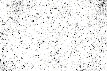Abstract black and white speckled background with small and large dots.
