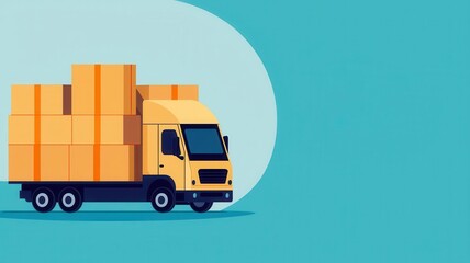 Cross-border shipping options, minimalist approach, flat design illustration
