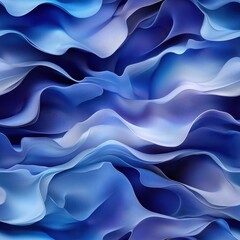Obraz premium seamless pattern, Wavelike pattern with soft gradients of blue, simulating the oceans movement in a soothing, seamless design