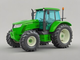 Obraz premium green tractor isolated on white