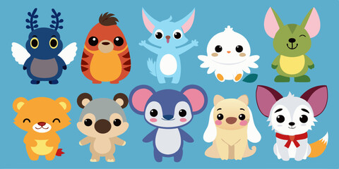 Obraz premium set of funny animals