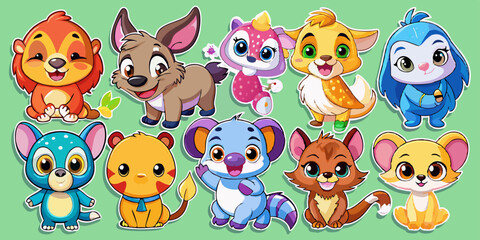 Obraz premium set of cartoon animals