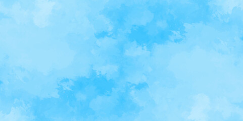 Abstract soft sky blue watercolor sky and clouds. grunge tint light blue watercolor background. Hand painted light blue background with watercolor.