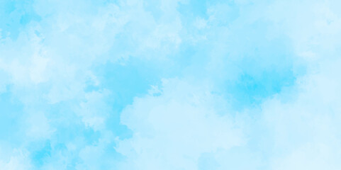 Abstract soft sky blue watercolor sky and clouds. grunge tint light blue watercolor background. Hand painted light blue background with watercolor.