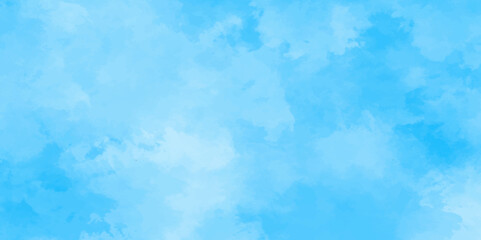 Abstract soft sky blue watercolor sky and clouds. grunge tint light blue watercolor background. Hand painted light blue background with watercolor.