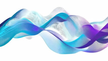 Bright Digital Waves in Blue and Purple Tones, Abstract Futuristic Design