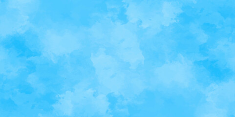 Abstract soft sky blue watercolor sky and clouds. grunge tint light blue watercolor background. Hand painted light blue background with watercolor.