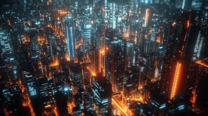 City and Icons of Wireless Communication Network Internet