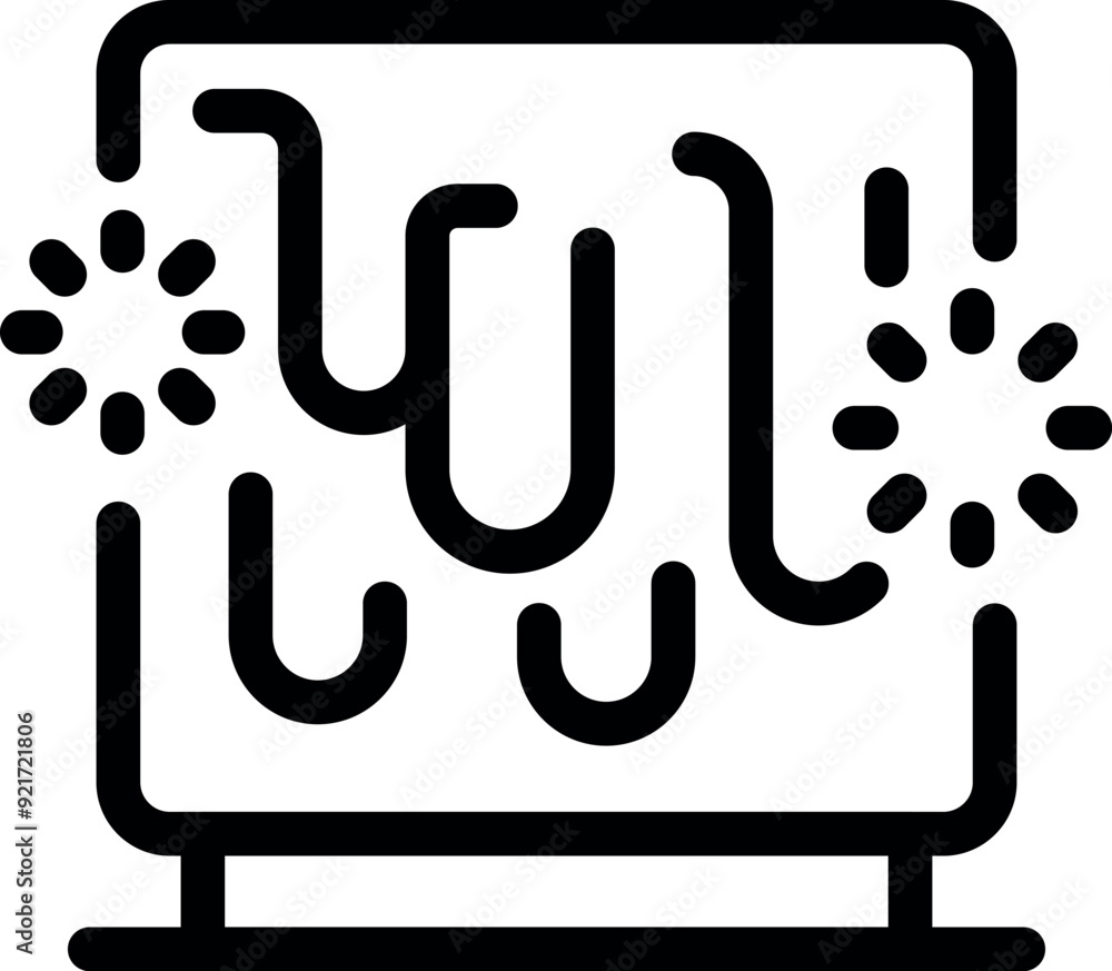 Poster data transferring from one device to another, represented by arrows pointing to a loading icon