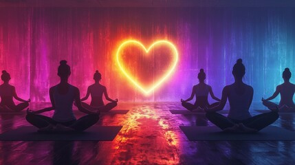 Meditation brings peace, calm, and tranquility, opening the heart to love and wellness. Yoga deepens relaxation, promoting spirituality and inner peace; love, wellness flourish, nurturing heart calm.
