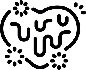 Virus attacking human cell icon representing sickness spreading