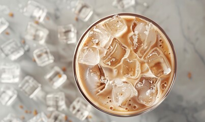 Fresh ice coffee drink with the sensation coffee and ice make it fresh and delicious Generate AI