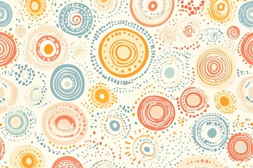 Fototapeta premium Traditional national pattern of australian aboriginal, pastel colors.