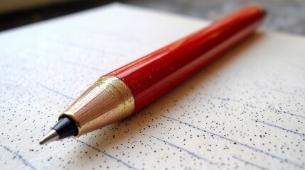 Red Pencil on Paper.