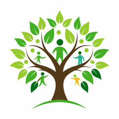 Obraz premium Ecology family tree logo art vector illustrator