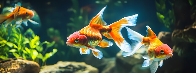Naklejka premium Vibrant Goldfish
