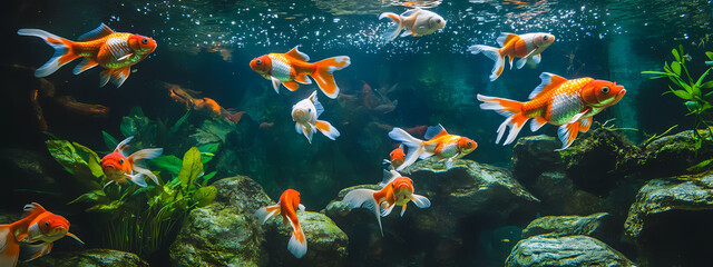 Naklejka premium Vibrant Goldfish