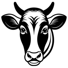 Cow head icon silhouette vector art illustration