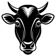 Cow head icon silhouette vector art illustration