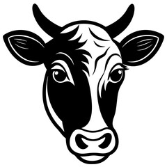 Cow head icon silhouette vector art illustration