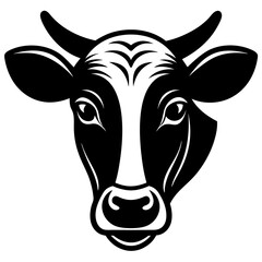Cow head icon silhouette vector art illustration