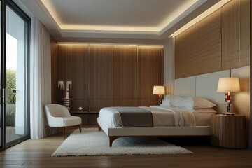 Obraz premium modern living room with fireplace