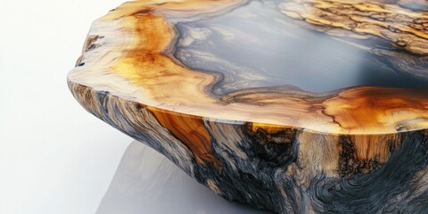 Wooden bowl on table