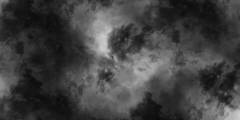 Modern Dark and Dramatic Storm background with gray clouds. Black smoke on isolated white background. Texture overlays. Silver ink effect cloudy grunge texture with clouds. 