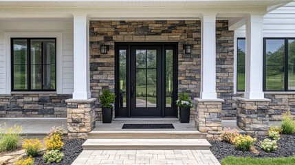 House with Black Front Door