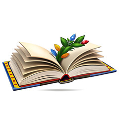 Clean Photograph of a Book Isolated on a White Background