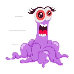 Comic style sticker of shocked monster 