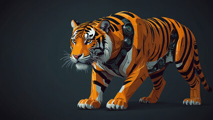 Fototapeta premium tiger robot illustration