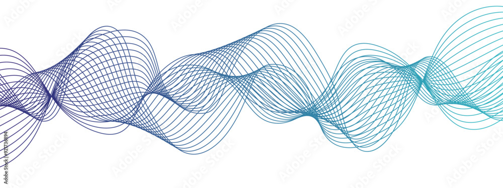 Fototapete Abstract colorful modern stream wave line with tech futuristic motion background. Network structure surface checkered background sport lines. Stream wave and wave curve lines