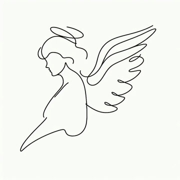 recommend clip art: angel silhouette thin lines flat 