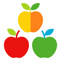 Apple 4 set art vector illustrator