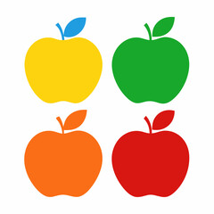 Apple 4 set art vector illustrator