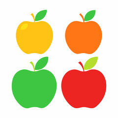 Apple 4 set art vector illustrator
