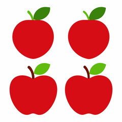 Apple 4 set art vector illustrator