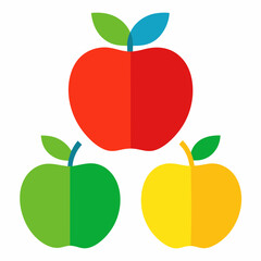 Apple 4 set art vector illustrator