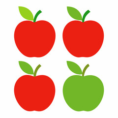 Apple 4 set art vector illustrator