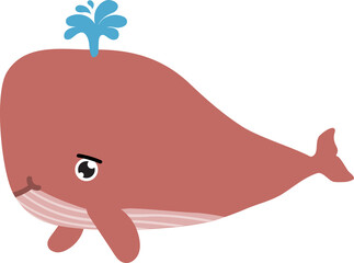 cute whale cartoon, sea animal