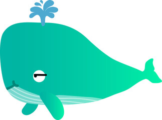 cute whale cartoon, sea animal